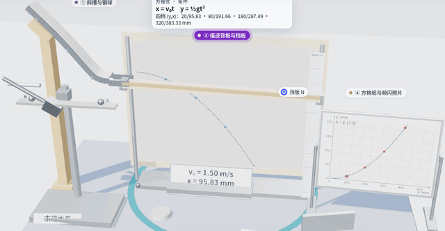 物理 · 平抛运动 3D 实验动图